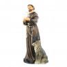 Statue de Saint François d'Assise au loup en résine de 20cm