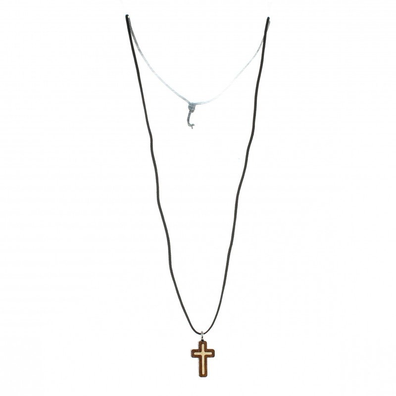 Men'S Yellow Gold Ion Plated Stainless Black Crystal Cross Pendant 24