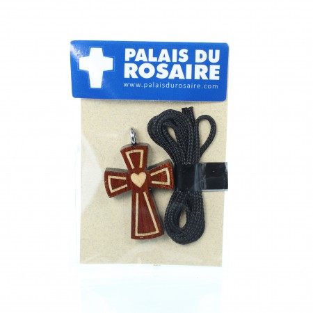 Croix ensemble en bois d'érable de 3,2cm avec cordon