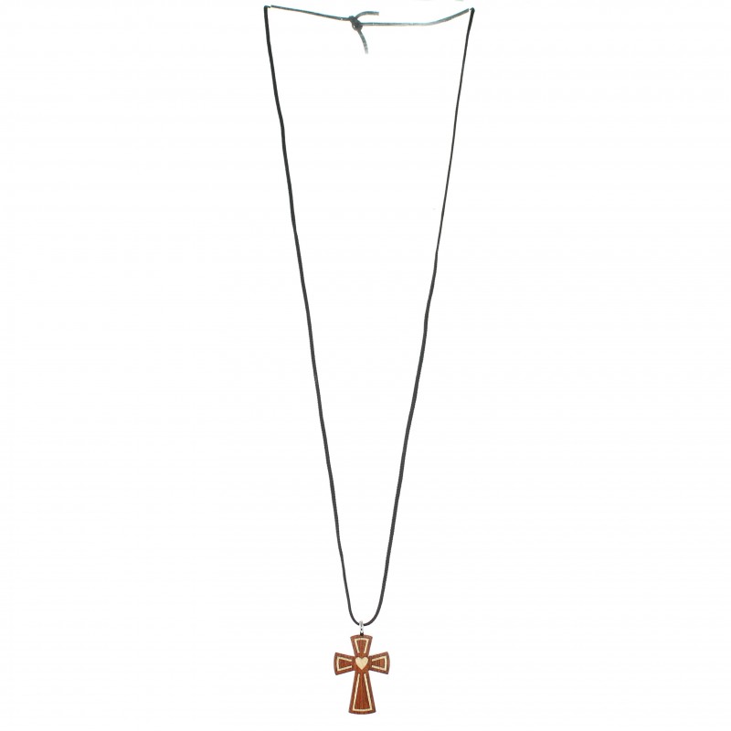 Croce in legno di acero da 3,2cm con cordone
