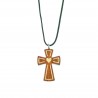 Croix ensemble en bois d'érable de 3,2cm avec cordon