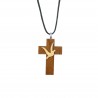 Croce in legno di acero da 3,5cm con cordone