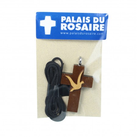 Croix ensemble en bois d'érable de 3,5cm avec cordon