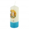 White and blue candle of the Apparition of Lourdes 5x11cm
