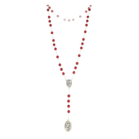 Chapelet en verre rouge de Saint Michel 6mm