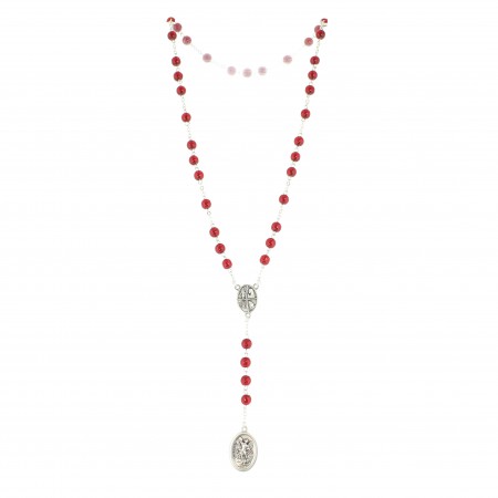 Red glass rosary of Saint Michael 6mm