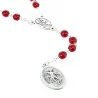Chapelet en verre rouge de Saint Michel 6mm