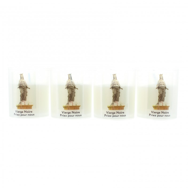 Set di 4 candele della Madonna Nera 5,5x6cm