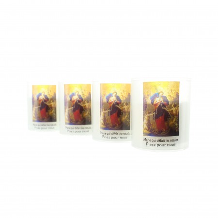 Set of 4 candles Mary Undoer of Knots 6cm 20hrs