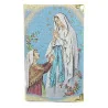 Bloc notes Notre Dame de Lourdes avec couverture en tissu brodé de fil doré