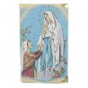 Our Lady of Lourdes notepad with fabric cover embroidered with gold thread