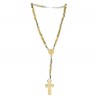 Chapelet en corde avec grains de 6mm en bois d'olivier avec une croix PAX "Lourdes"