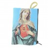 Gold thread rosary case 10x7 cm decorated with United Hearts