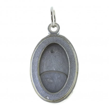 Apparition and Lourdes water silver metal medallion