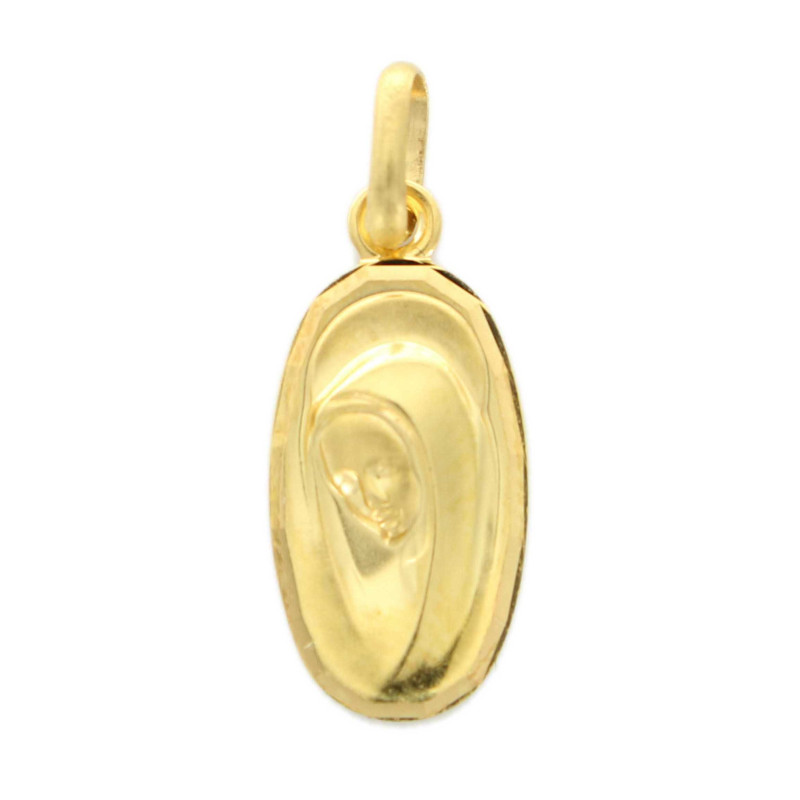 Pendentif Médaille Miraculeuse Ovale Plaqué Or - Les Poulettes Bijoux - Création Française