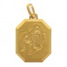 Medaglia placcata oro Madonna di profilo e apparizione 20 mm