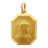 Médaille en plaqué or double face Vierge de profil et Apparition 20 mm