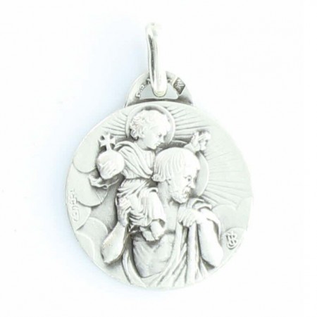 Saint Christopher with JesusChild Silver Medal 178mm