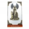 Cadre à poser de l'Apparition de Lourdes dorée sur plaque argentée 7,5x14cm