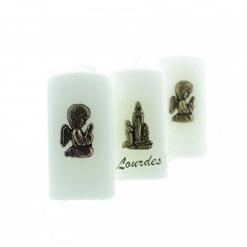 Set di 3 candele dell'Apparizione e degli Angeli 6x3cm