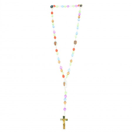 String rosary with multicoloured beads