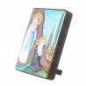 Wooden frame of the Apparition of Lourdes in colour 5x7cm