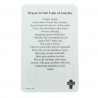Apparition prayer card with medal