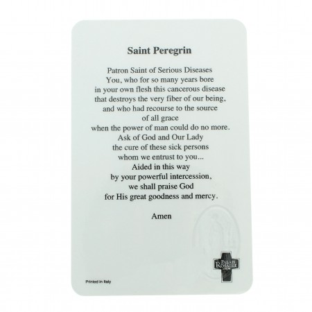 Saint Peregrin prayer card