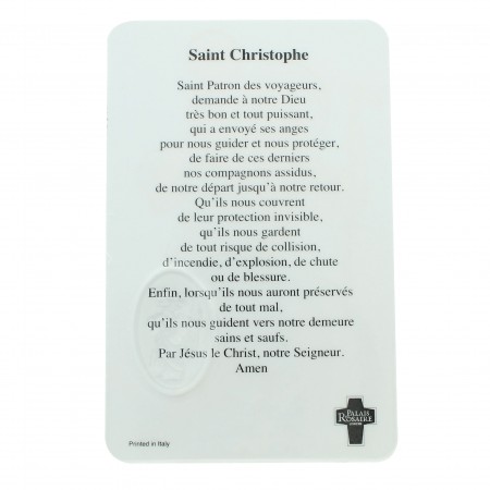 Carte de prière de Saint Christophe
