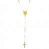Gold-plated steel rosary with heart of the Apparition