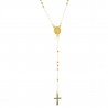 Gold-plated steel rosary with heart of the Apparition