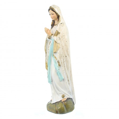 Our Lady of Lourdes statue with sequins in resin 14cm