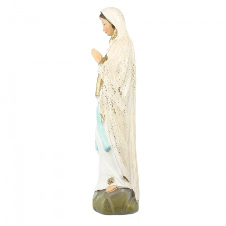 Nostra Signora di Lourdes con paillettes in resina 28cm