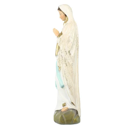 Statue Notre Dame de Lourdes à paillettes en résine 28cm