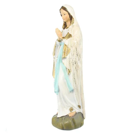 Statue Notre Dame de Lourdes à paillettes en résine 28cm