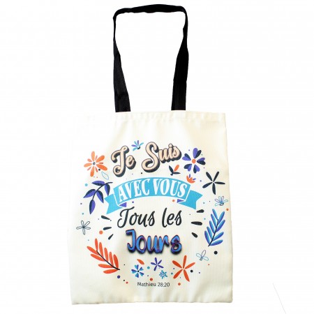 Sac "Je suis avec vous tous les jours" 35x40cm