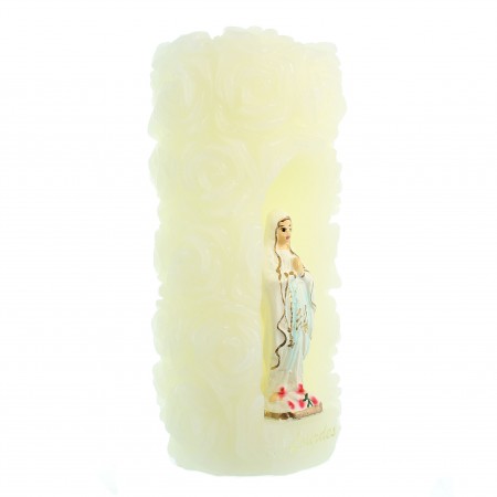Candela Nostra Signora di Lourdes in rilievo 5x15cm