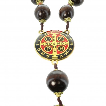 Wooden rosary of Saint Benoit with cross
