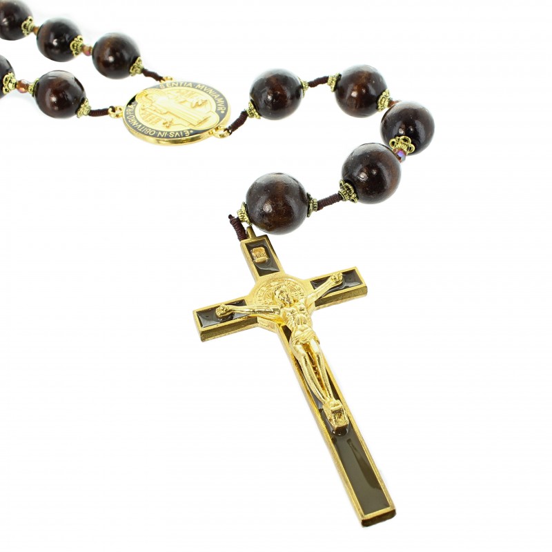 Wooden rosary of Saint Benoit with cross