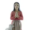 Statue de Bernadette et un mouton en résine colorée 12cm