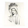 White wooden frame of Our Lady of Lourdes 13x16cm