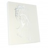 White wooden frame of Our Lady of Lourdes 13x16cm