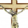 Two-colour wooden cross with bronze Christ