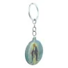 Round key ring of the Miraculous Virgin in coloured resin