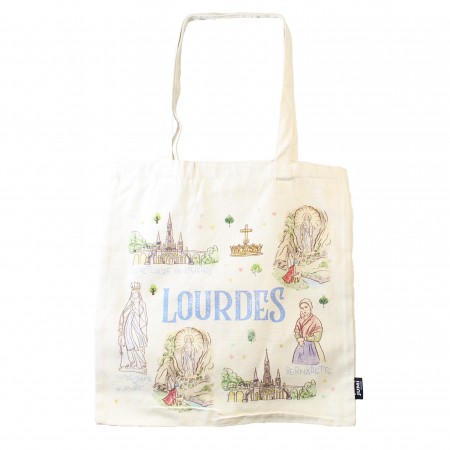 Sac Tote Bag 43x37cm avec dessins de Lourdes