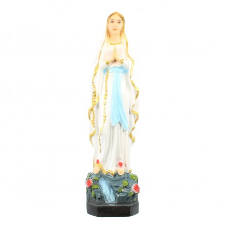 Statue en résine et fibre de verre de Notre Dame de Lourdes en couleur de 15cm