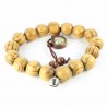 Bracelet with wooden beads and Lourdes medal