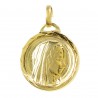 Medaglia placcata in oro della Madonna con acqua di Lourdes 17 mm