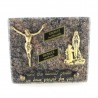 Funerary plaque of the Apparition and the crucified Christ in bronze and granite 12x10cm