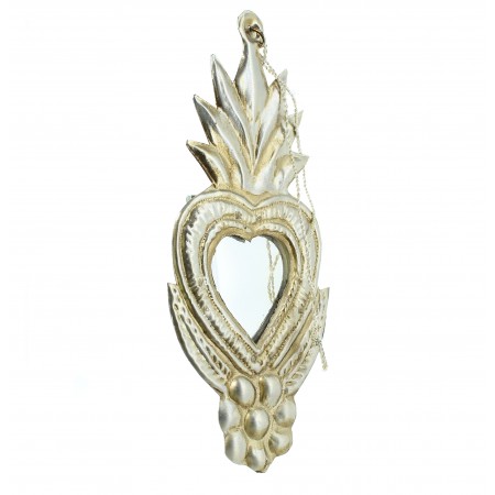 Golden heart pendant with mirror